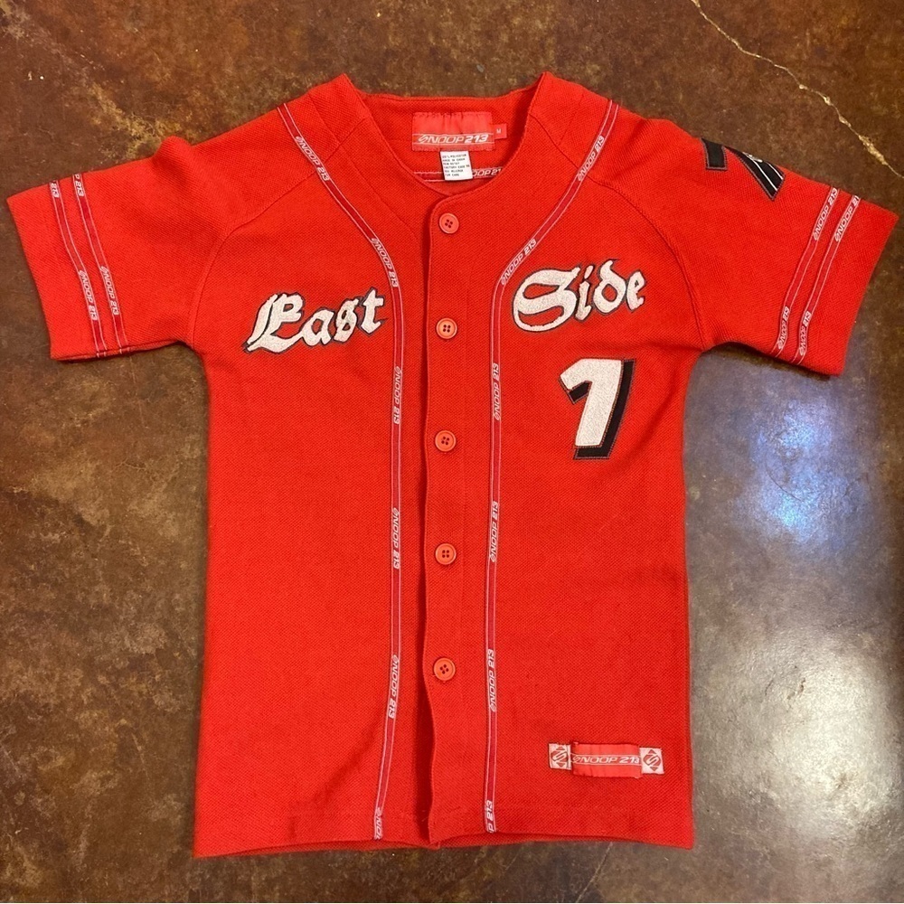 Men’s Snoop213 East Side Hip Hop Urban Baseball Style Jersey Button Front Shirt